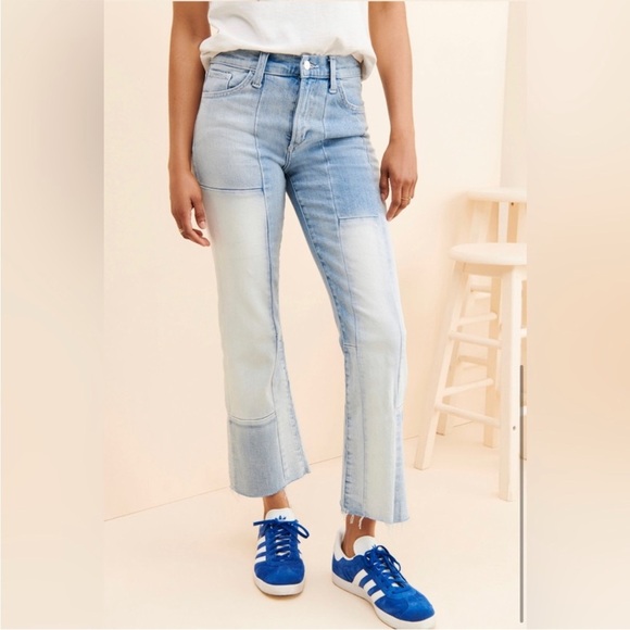 BOGO! Joe's Jeans The Callie High Rise Cropped Boot Jeans Patchwork Size 24 - Picture 1 of 11